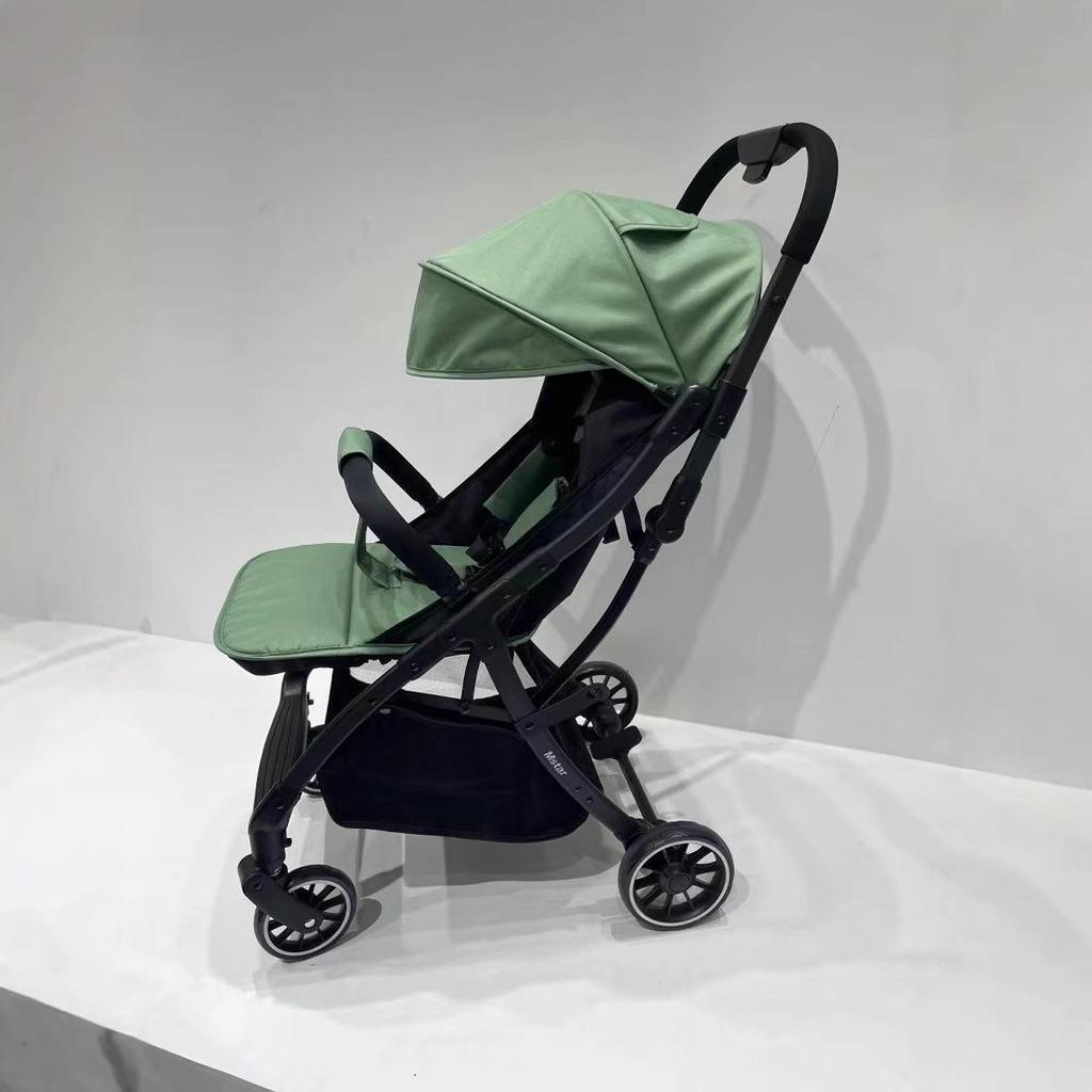 Compact Lightweight Foldable Baby Stroller: Sit, Recline, and Portable with Four Wheels