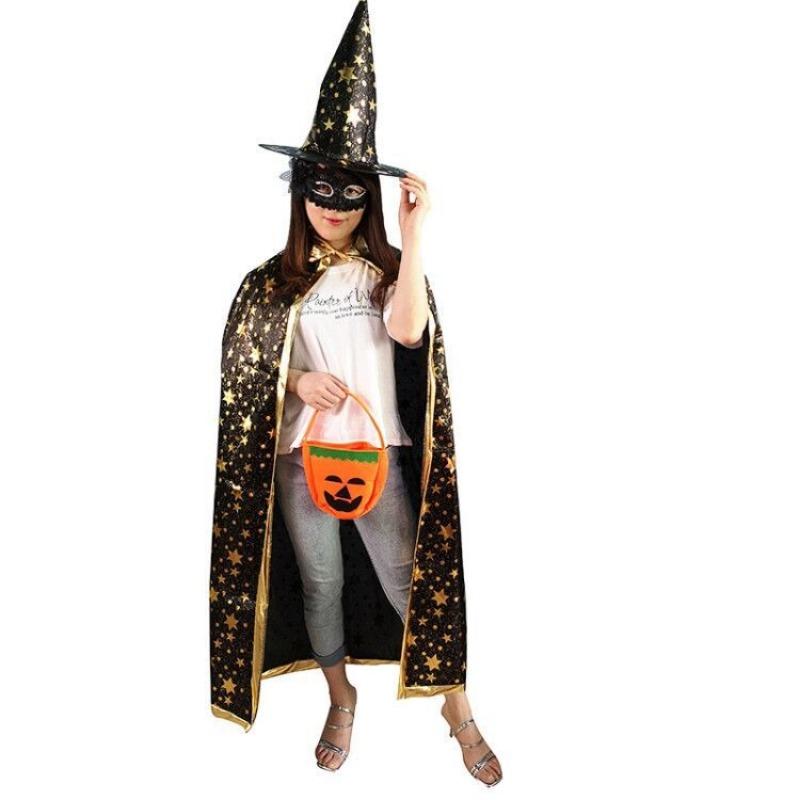 Halloween Cloak Suit Children Adult Ball Dress Up Costume Props Hot Stars Hat Cloak