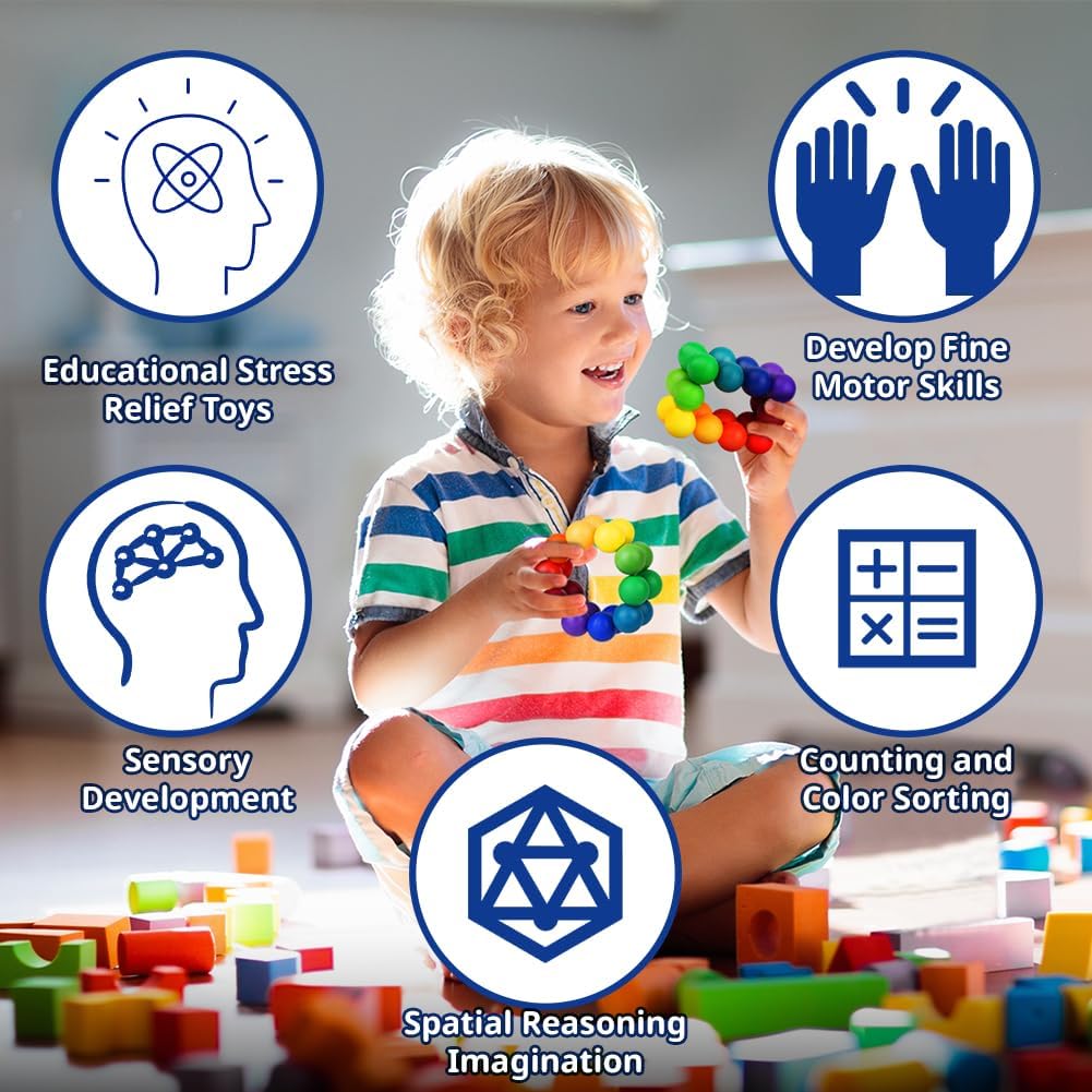 Ainiv 3D Puzzle Ball Sensory Toy - Variety Stress Relief Ball, Massage Balls Hand Trainer, for Relieving Stress, Funny Educational Toy (Small)