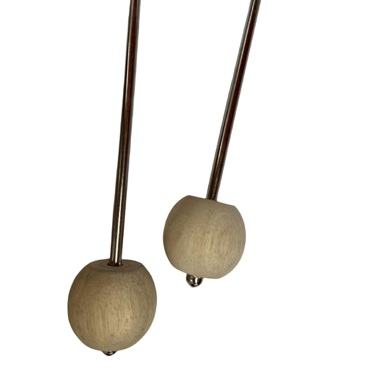 Vintage Solid Wood Drum Rack Pedal Beater with Hard Small Head One Pair of Wood Pedal Beater Heads