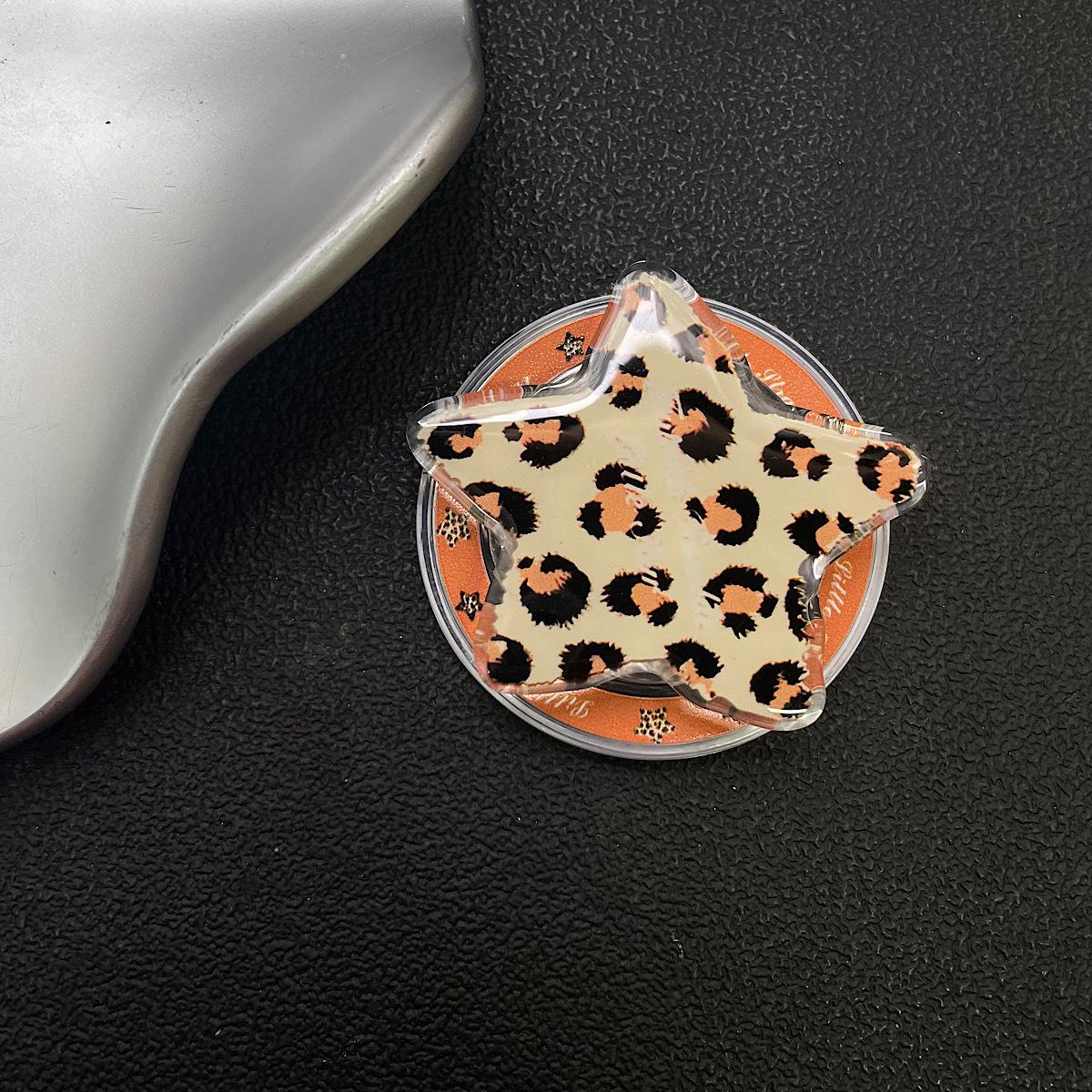 Korean Wave Wine Leopard Star MagSafe Phone Stand Airbag Case Sticker