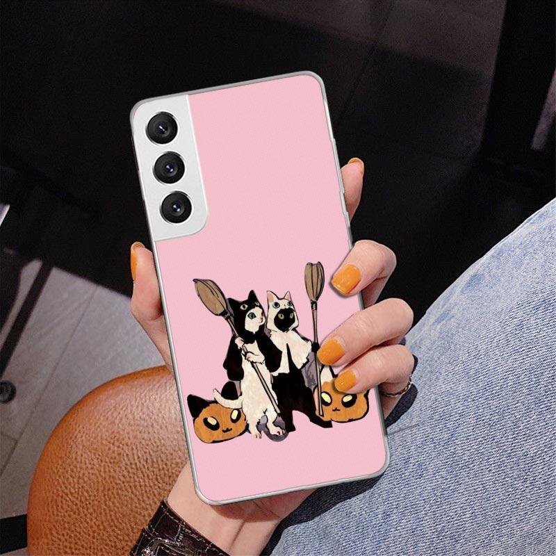 Pink Cat Skull Sorceress Witch Phone Case For Samsung Galaxy S24 S25 Edge S26 Ultra S23 S22 S21 Plus S20 FE + Personalized Print