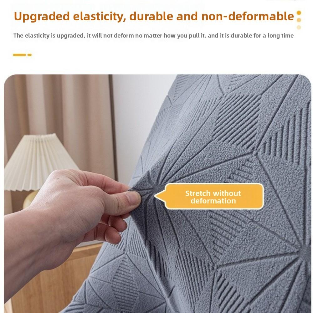 New Elastic Stretch Jacquard Chair Cushion Cover Dustproof Solid Color Curved Chair Cover Waterproof Chair Protectors Household