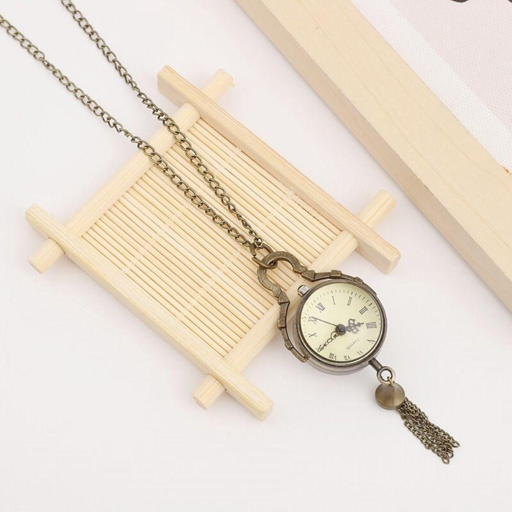 Transparent Pocket Watch Ball Shape Necklace Clock Fashion Vintage Quartz Fob Jewelry Gifts