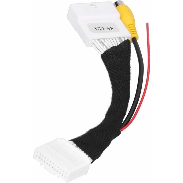 Adaptateur de Caméra de Recul 24 Broches, Câble de Connexion de Caméra de Stationnement Inversé Câble Adaptateur RCA Câblage