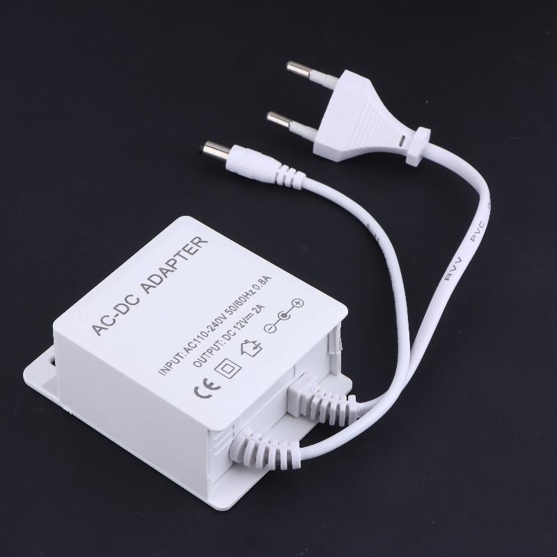 1 Piece Waterproof Power Adapter Dc12V 2A Eu Plug For Cctv Security Surveillance Ahd Camera Charger Nvr Dvr Input Ac100V-240V