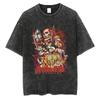 Eren Jager Attack on Titan Summer Streetwear Washed T-Shirt Anime Graphic Print TShirt Men Harajuku Cotton Oversize Vintage Tee