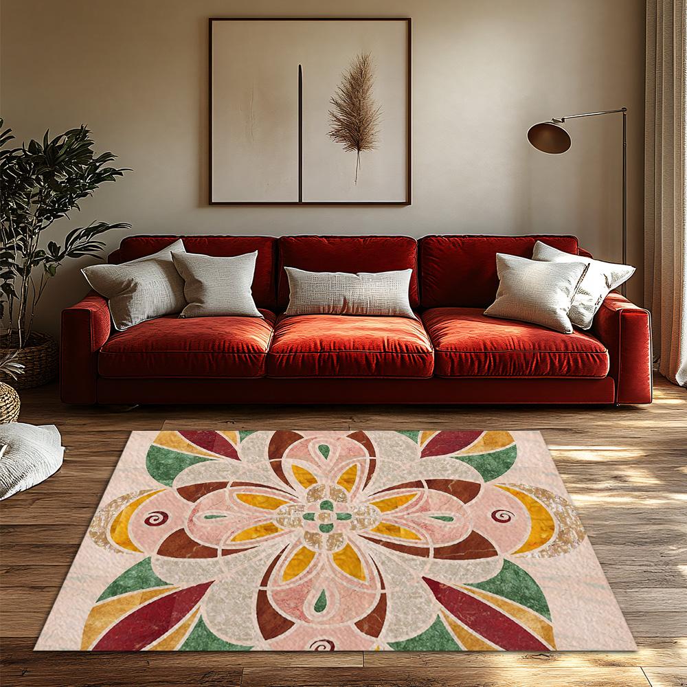 Elegant Persian Carpet Pattern Area Rug Non Slip Doormat Indoor Outdoor Floor Mat Home Decor Living Room Bedroom Entrance Mat