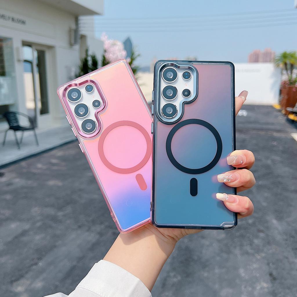 For Samsung Galaxy S25 Ultra Case Compatible with MagSafe Color Changing TPU Phone Back Cover