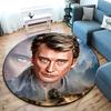 French legendary rock singer and actor Johnny Hallyday Round Carpet Soft Home Decoration Corridor Table and Chair Anti slip Outdoor Floor Mat rug H1