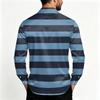 Veste chemise rayée décontractée pour homme Coupe ample Respirante Col rabattu pour le printemps et l'automne