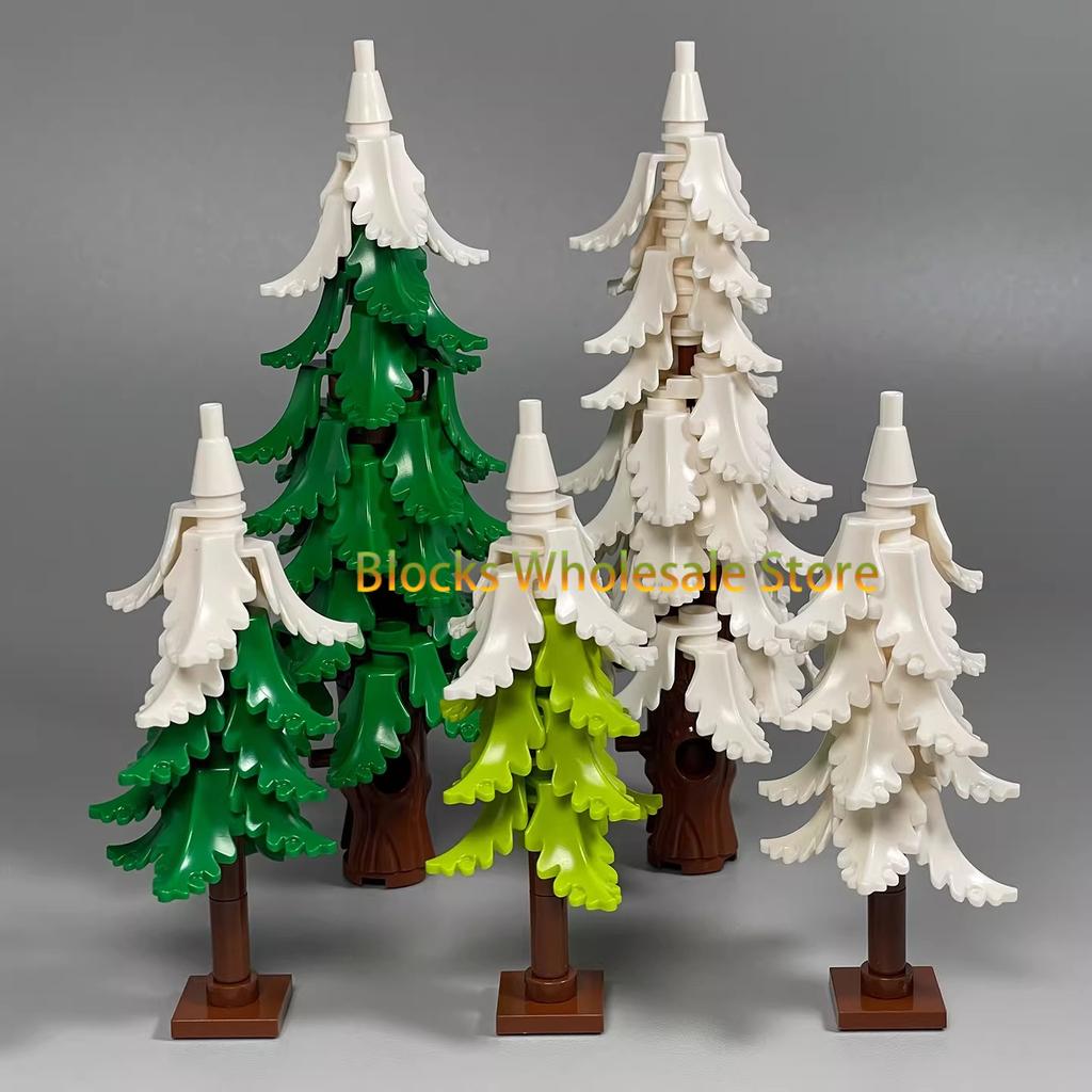MOC Christmas Gift Present Assembly Toy Small Particle Building Block Set Christmas Tree Fir Tree Scene Desktop Ornament