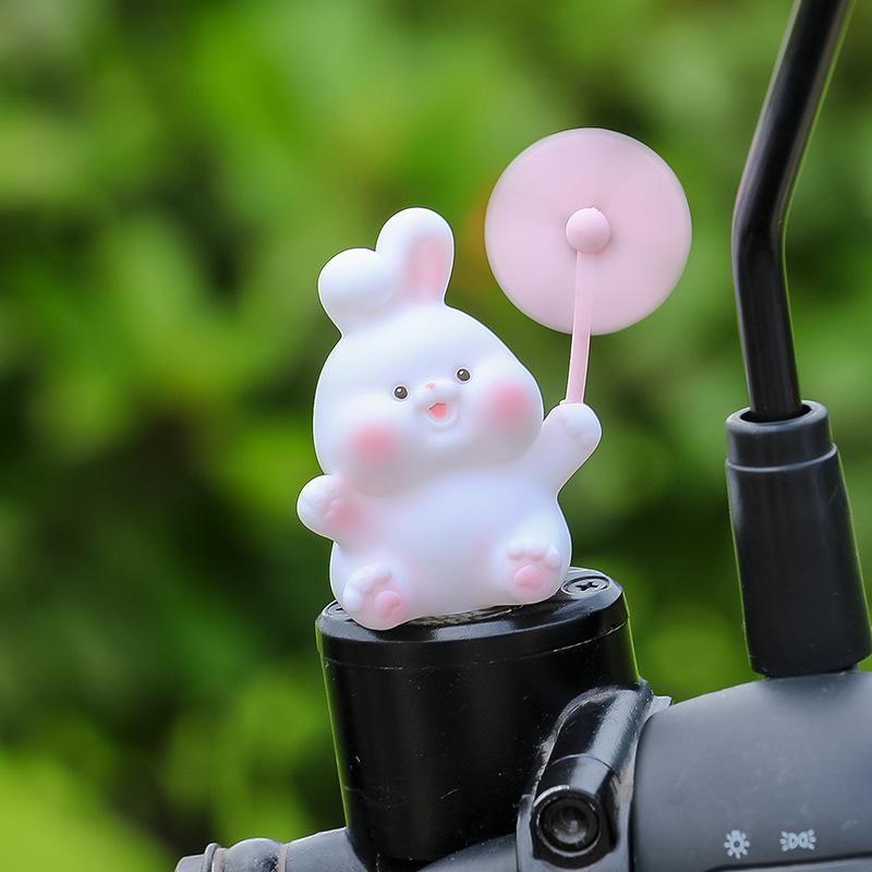 New Dudu Windmill Park Electric Motorcycle Figurine, Cute Wind-up Bicycle Decoration, Summer Riding Accessory