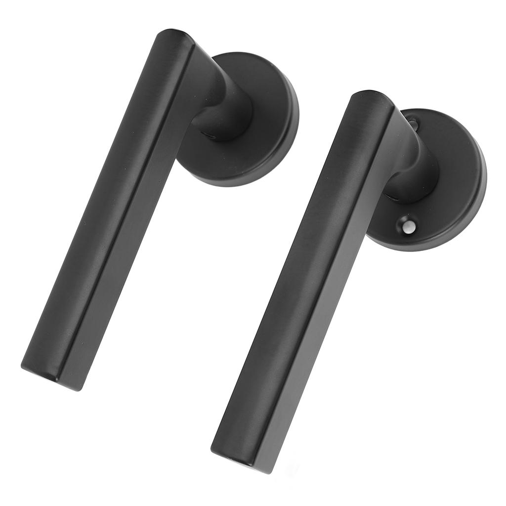 Klamka z Zamkiem na Klucz Duża Solidna Gałka Pogrubiony Panel Aluminium Żelazo Stal Wewnętrzny Zamek do Sypialni Czarny