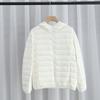 Winter New Light Down Jacket Women's Short Plastic Stand-Up Collar Hooded Lightweight Thin White Duck Down Jacket