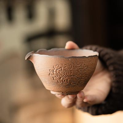 Chinese Old Mud Clay Coarse Pottery Tea Pitcher Tea Divider Cha Hai Dispenser Justice Cup Fair Mug Teaware Decoration Supplies