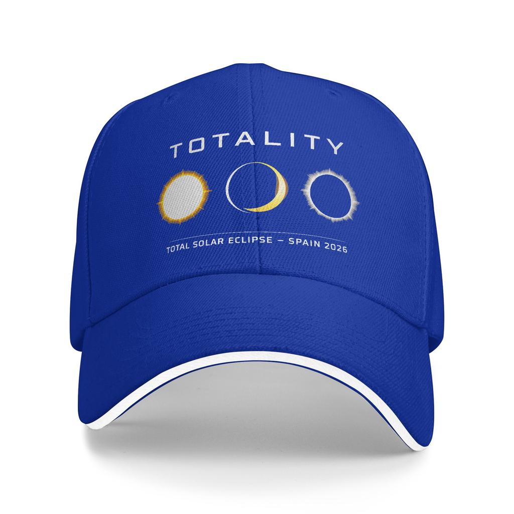 Spain Total Solar Eclipse  Totality Sandwich Baseball Cap Fashion Astronomy for Unisex Women Polyester Sun Cap Sports Adult Hat