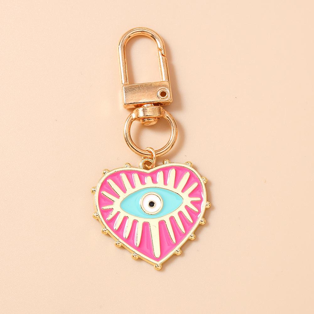 

Cute Enamel Eyes Love Heart Keychain Hamsa Key Ring Pendants for Women Girls Handbag Decor DIY Key Holder Jewelry Gifts