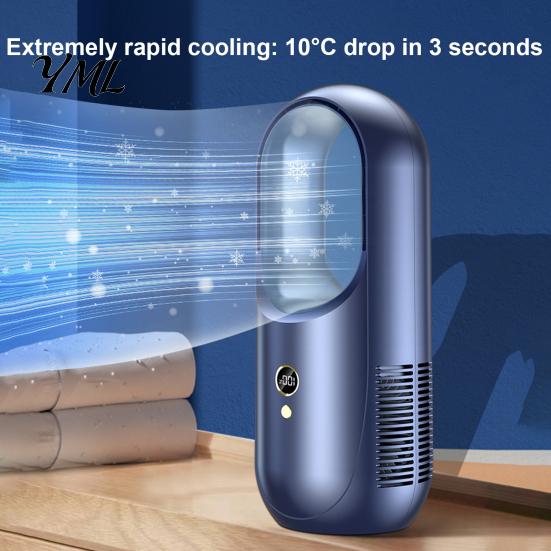 Quiet Bladeless Fan with Remote Desktop Air Purifier, 8-Speed USB Rechargeable Circulator Cooling 8H Timer, 90 Degree Oscillation for Bedroom