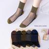 Women's Crystal Silk Stockings: Sexy Japanese Style, Non-slip Korean Design, Transparent Gold & Silver Thread, Mid-calf Socks