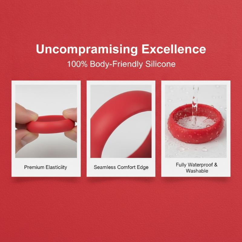 4PCS Elastic Silicone Cock Ring Set Hypoallergenic Non-irritating Male Delay Toy for Couples Enhanced Pleasure Play