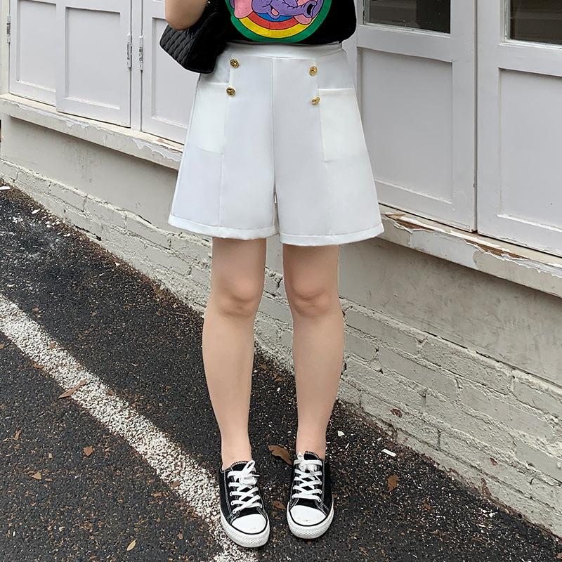 Plaque-sized Women's Summer Casual Suit Shorts High-waisted Wide-leg Fashionable and Versatile Capre Pants
