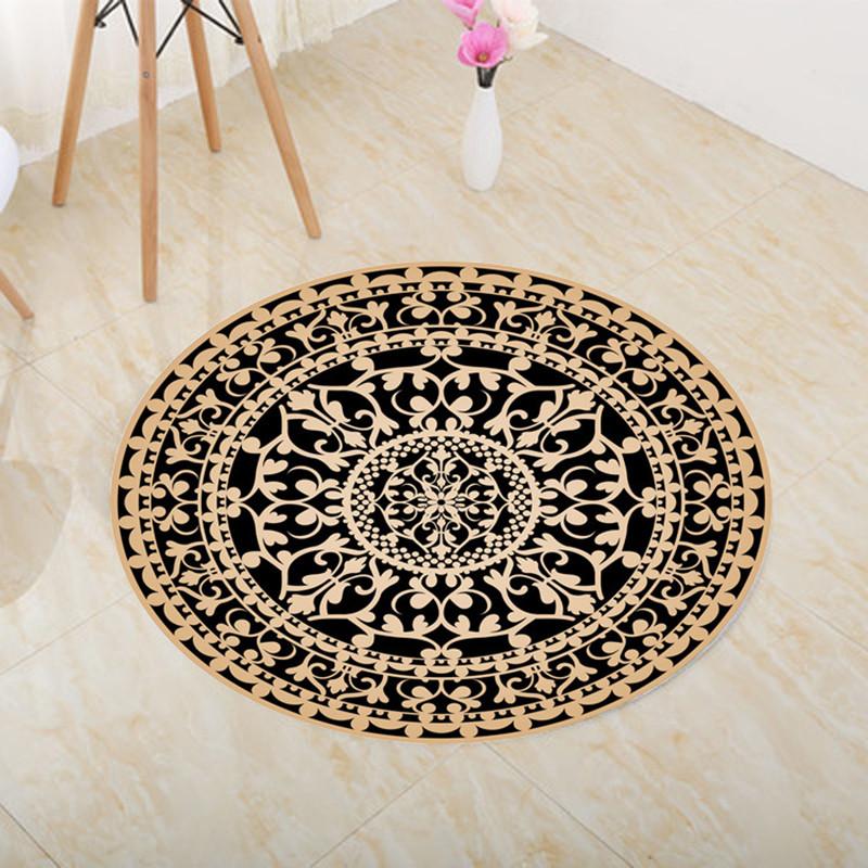 Round Retro Ethnic Style Carpet Living Room Coffee Table Bedroom Computer Chair Hanging Basket Non-slip Floor Mat
