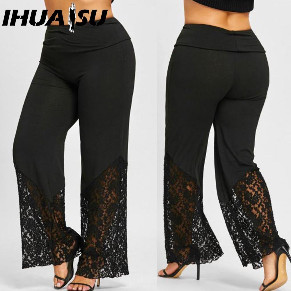 

IHUASU L-5XL женские модные повседневные брюки и капри с однотонным принтом L чёрный