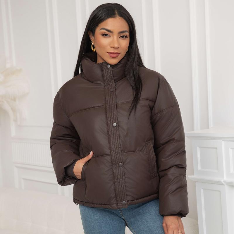 Ladies Lambskin Warm and Light Winter New Small Stand-up Collar Short Down Cotton-padded Jacket Coat