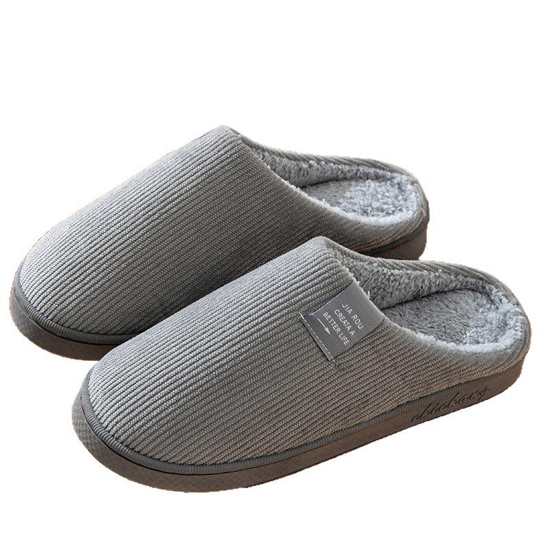 Women's and Men's Non-slip Winter Cotton Fur Slippers – Warm Home Footwear for Couples