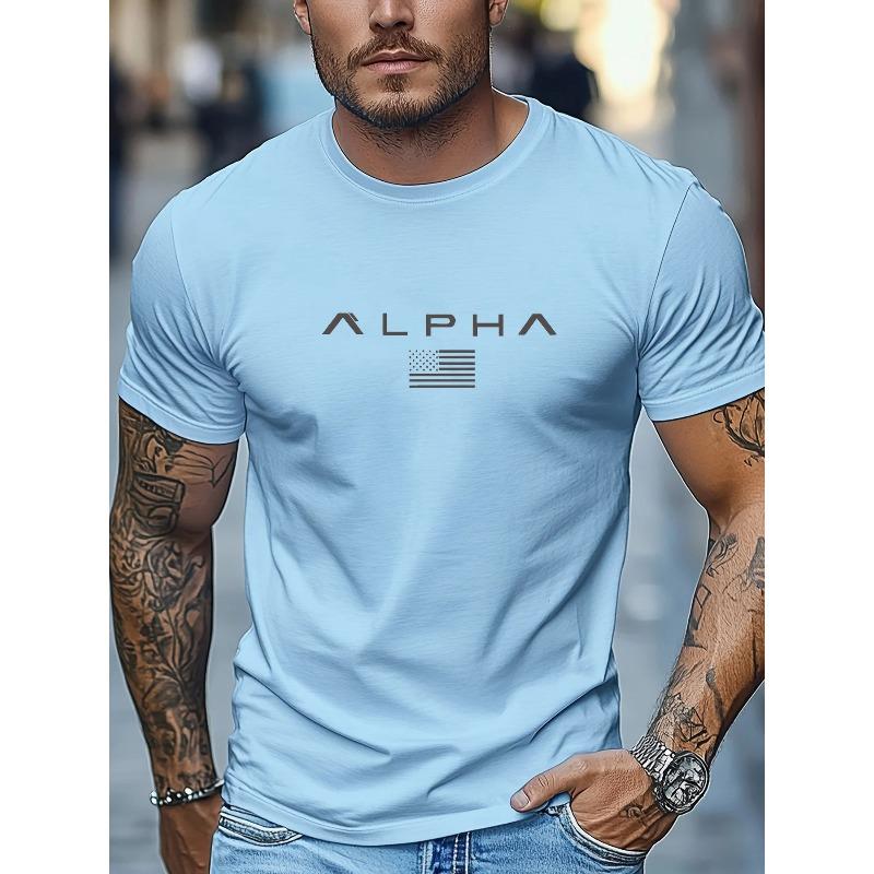 Lässiges lockeres Oberteil Mode Druck Kurzarm Reine Baumwolle T-Shirts Herren