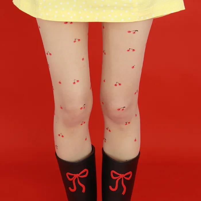 Cherry print stockings