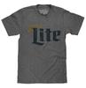Miller Lite Distressed LogoMens T Shirt Gray