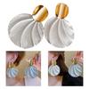 Stylish Two Tone Metal Shell Shaped Drop Earrings for Women Comfortable Gold Plated Ear Rings Party Wear Jewelry