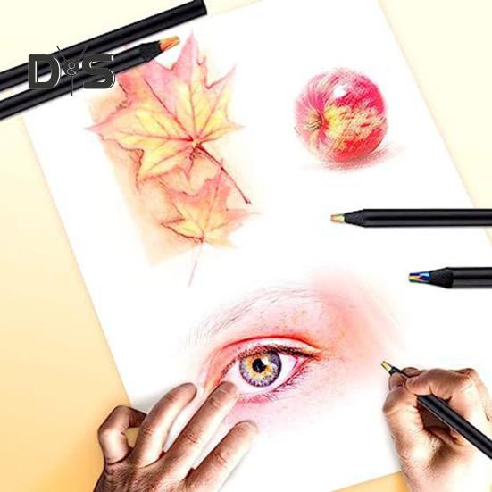 8/12Pcs Gradient Rainbow Pencil Set Kids Adults Giant Colored Pencils Artwork Coloring Sketching Pencil Art School Supplies