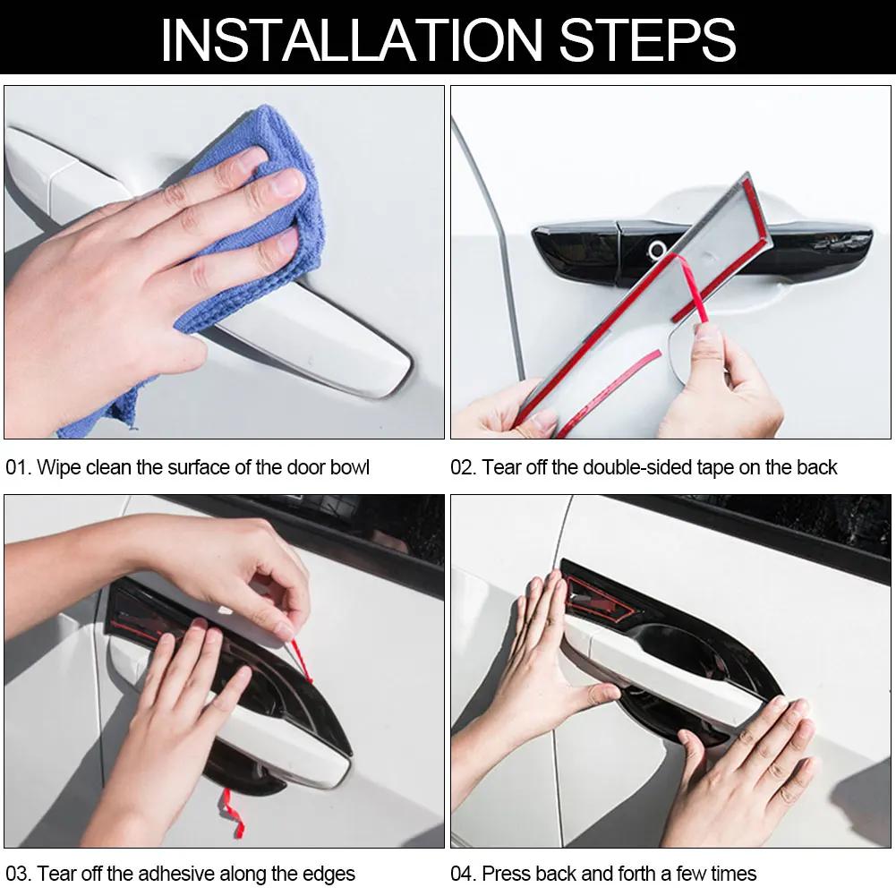 For Honda Fit Jazz MK3 GK GH GP 2013~2019 2018 Gloss Black Smart Door Handle Cover Sticker Trim Car Protective Film Accessories