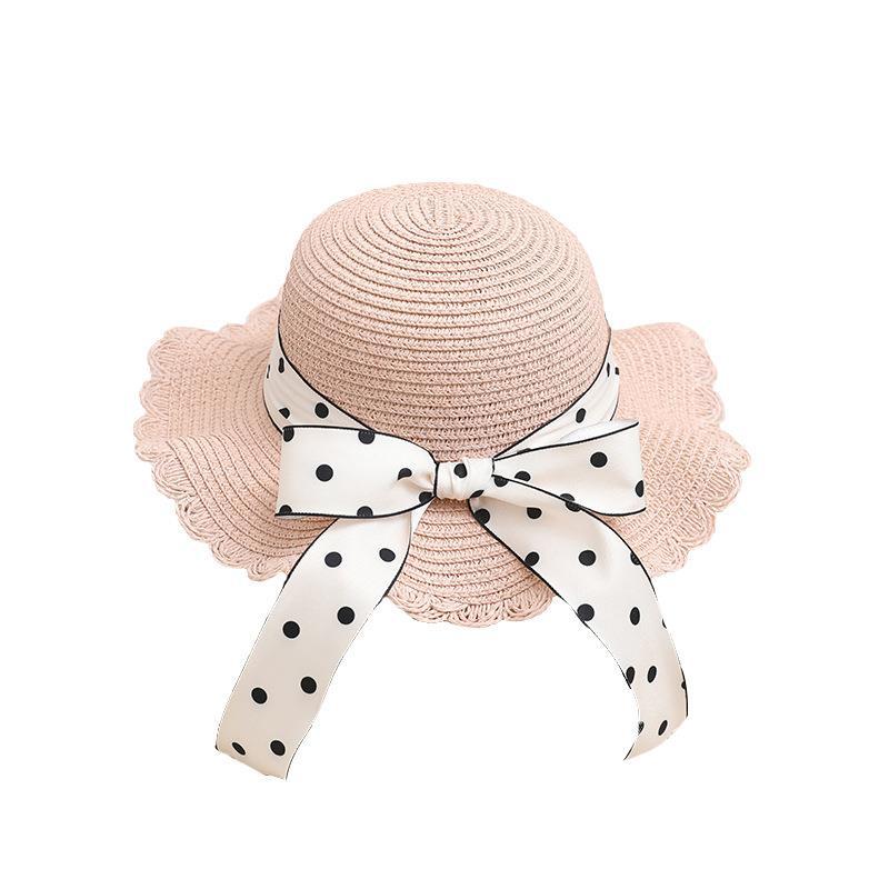 Children's sun hat children's summer new straw hat sub bag set baby sun protection beach hat sun bucket hat
