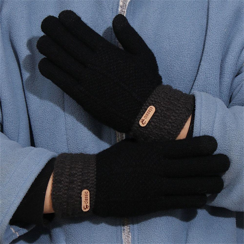 Plush Thick Warm  Gloves Windproof Fleece Gloves Daily Full Finger Gloves  for Winter