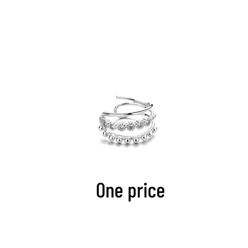 Clipsuri de urechi elegante cu zirconiu în formă de val: Stil european și american, nu este nevoie de piercing