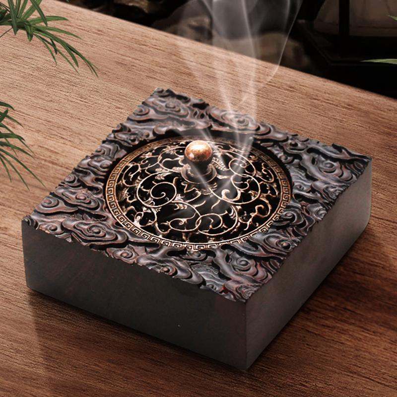 

Retro Ebony Wood Incense Burner Solid Natural Wood Aromatherapy Indoor Zen Meditation Home Decor Creative Design Gift эбеновый