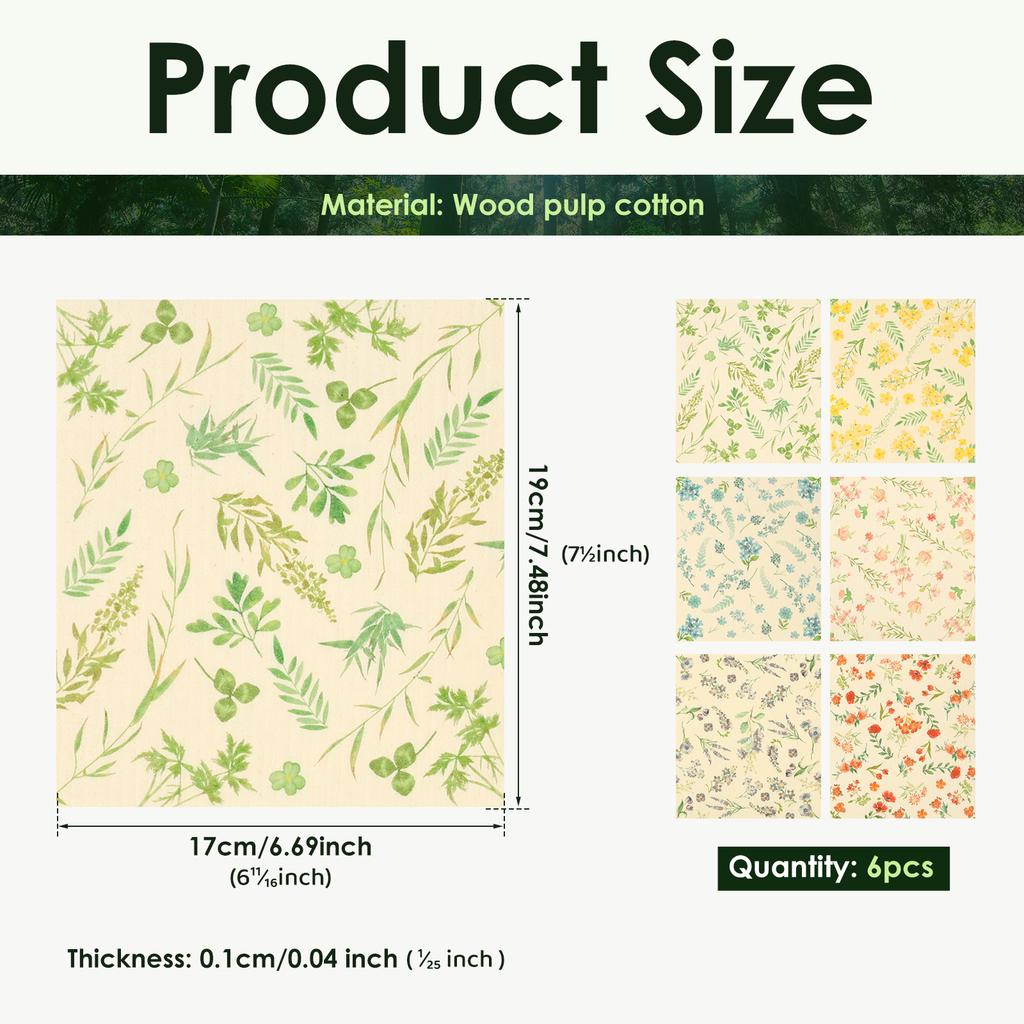 6Pcs Swedish Dishcloth Kitchen Dish Towels Absorbent Kitchen Dish Rags Reusable Wet Dry Household Dishcloths for Washing Dishes