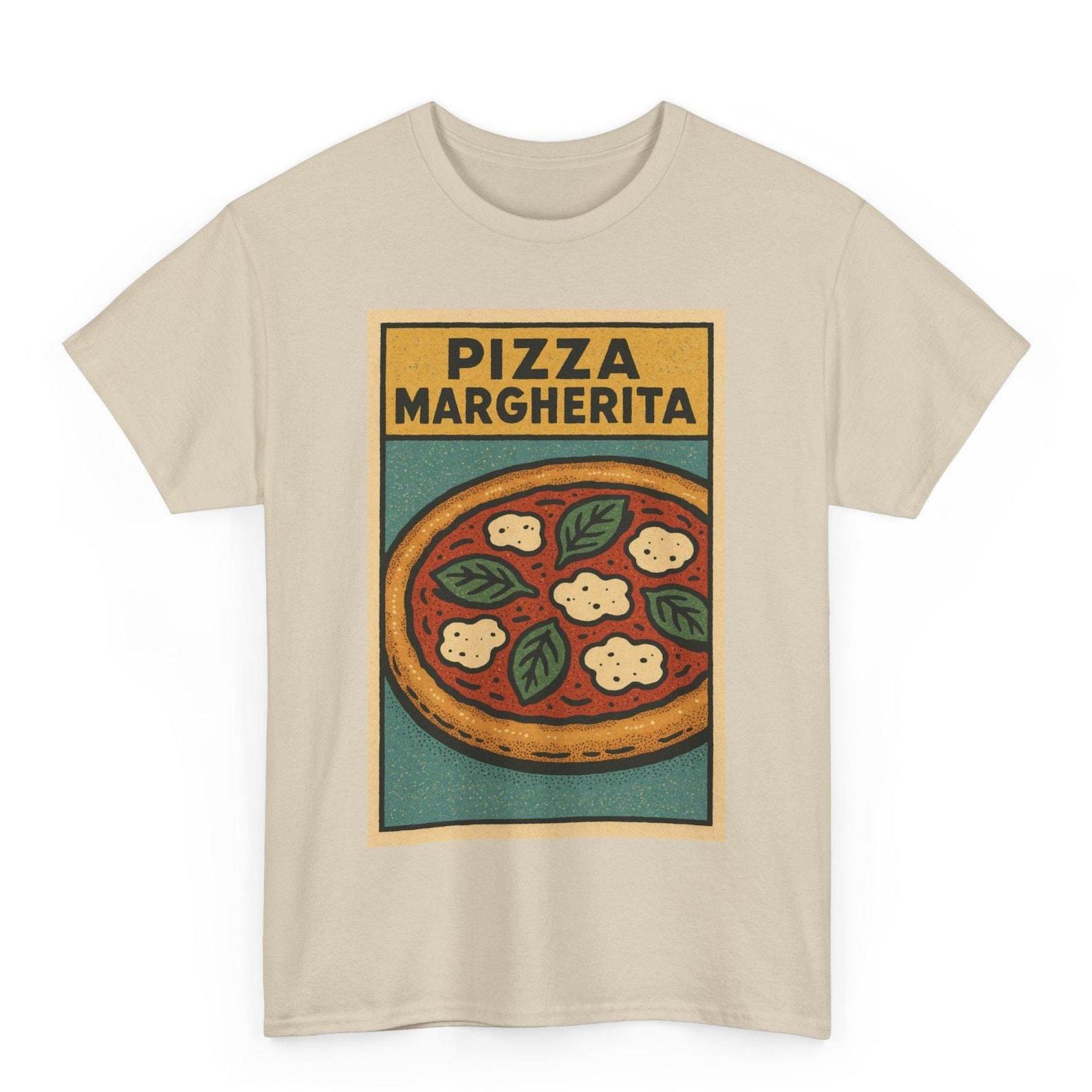 Pizza Margherita Retro Comic T-Shirt: Funny Foodie Graphic Tee 2XL