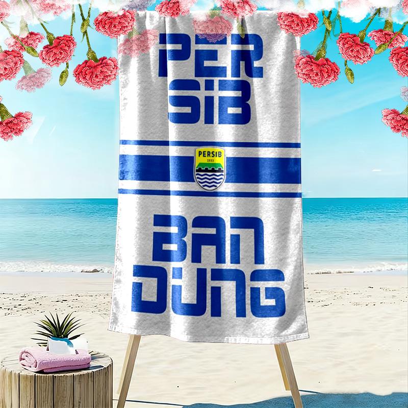 Persib Bandung Print Beach Towel, Large Soft Quick Dry Towel for Beach Camping Swimming