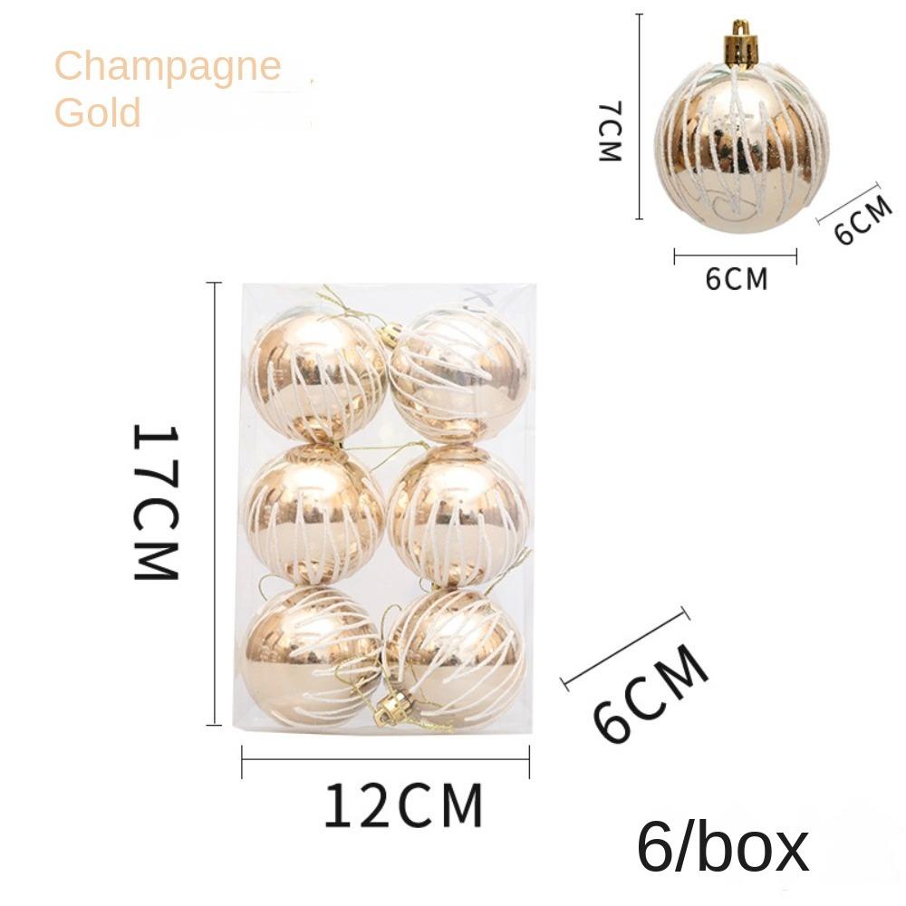 

6 шт./кор. гальванизированный расписной шар, рождественская елка, украшение своими руками, поделки, расписные пластиковые рождественские подарочные коробки, подвеска B шампанского
