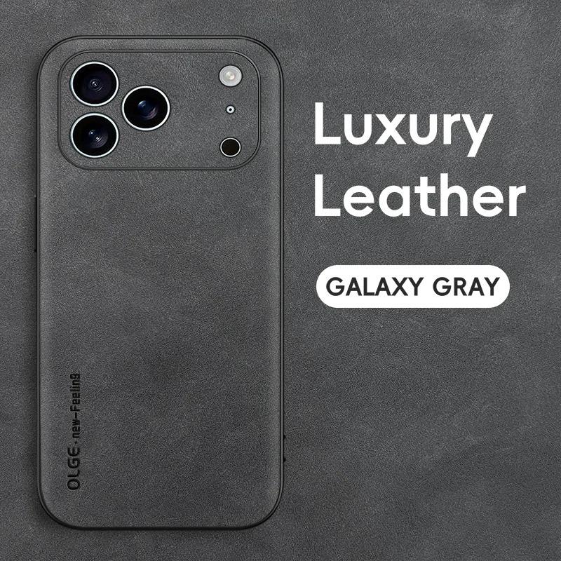 Luxury Sheepskin Leather Phone Case For iPhone 17 16 15 14 13 12 Pro Max 16 Plus 17Pro Air Shockproof Matte Soft Bumper Cover