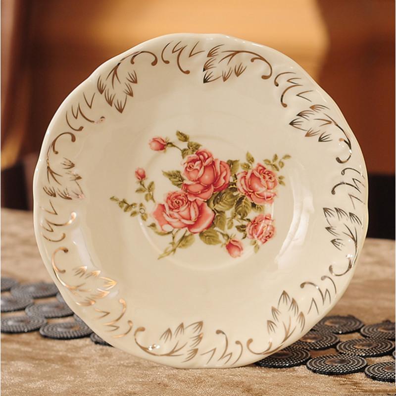Rice Gold Rose Tea Set 800ml Bone China Teapot Coffee Cup Saucer Set Afternoon Tea Cup 225ml Drink Cup Kitchen Bar Supplies