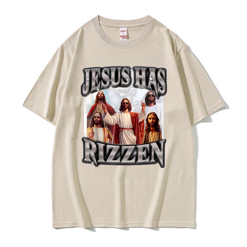 

Jesus Has Rizen Shirt Print T Shirts Unisex Women Oversized Classic T-shirts Fashion High Quality Summer Clothes T-shirt Streetwear 4XL