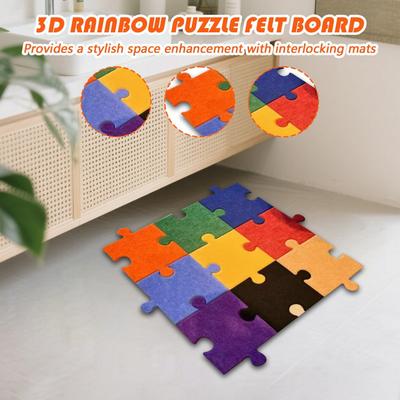 Interlocking Floor Mats Baby Play Mat Squares Felt Floor Tiles 12-Piece Non-slip Board Home Decorations For Living Room Bedroom