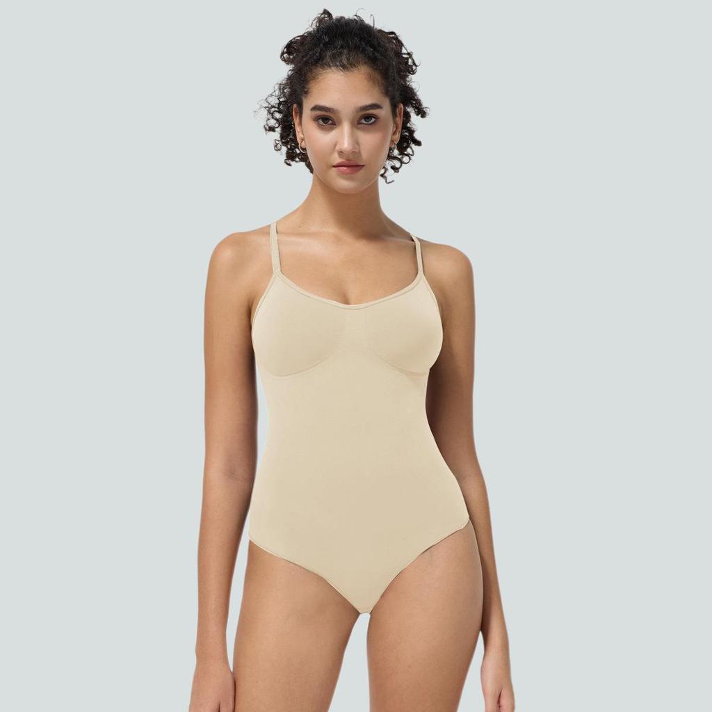 Super Elastic Lycra Seamless Thong Bodysuit: One-Piece Yoga Suit & Tummy Control Tank Top Shapewear Jumpsuit