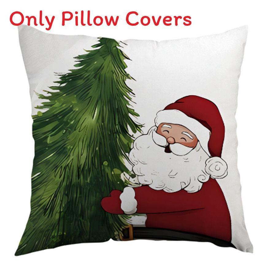 Christmas Decor Pillow Cover With Plush Material For Living Room Festive Decor